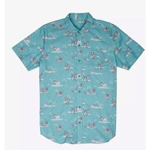 Our Universe Disney Mens Green digs Shirt Button Tropical Print Medium‎